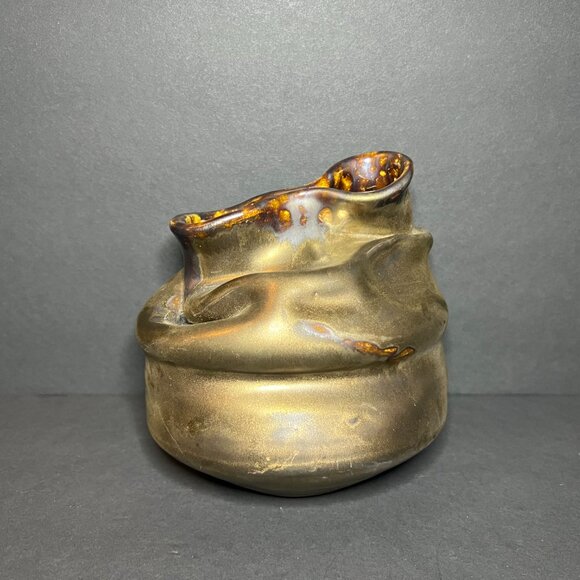 Jodi Sommer Signed Hand Crafted Decorative Abstract Studio Art Folded Pot Vase - Picture 3 of 8